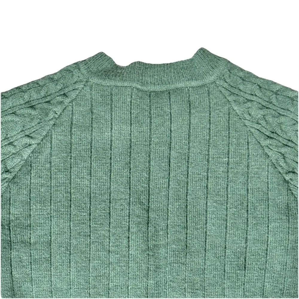 Green Cable Knit Long Sleeve Sweater Dress‎ Women's Size Medium